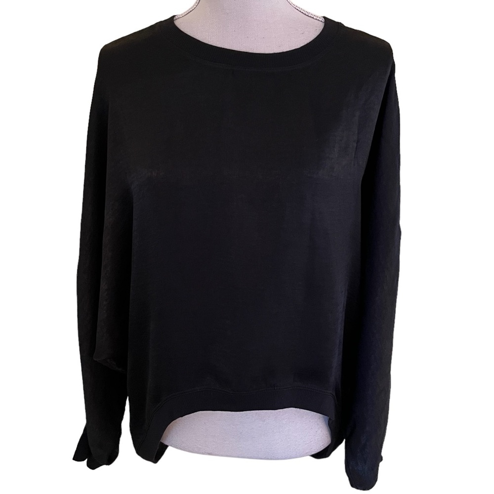 DREW Black Scoop Neck Long Sleeve High/Low Danna Blouse M